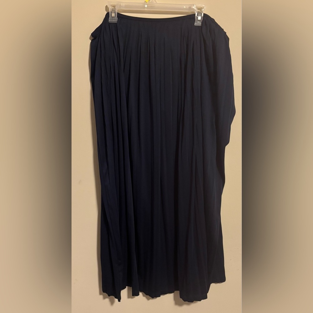 Mossimo Navy Blue Pleated Maxi Skirt
